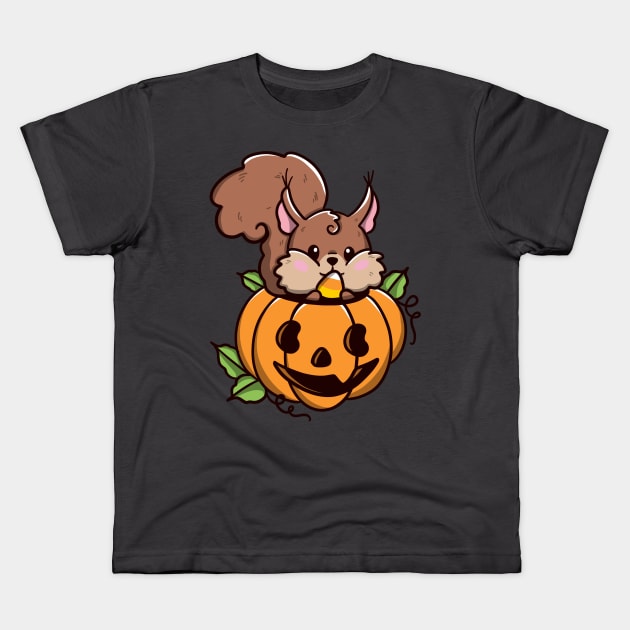 Squirrel halloween Kids T-Shirt by Jurassic Ink